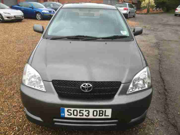 2004 TOYOTA COROLLA T3 VVTI GREY 1.4 PETROL 3 DOOR LONG MOT CLEAN CAR