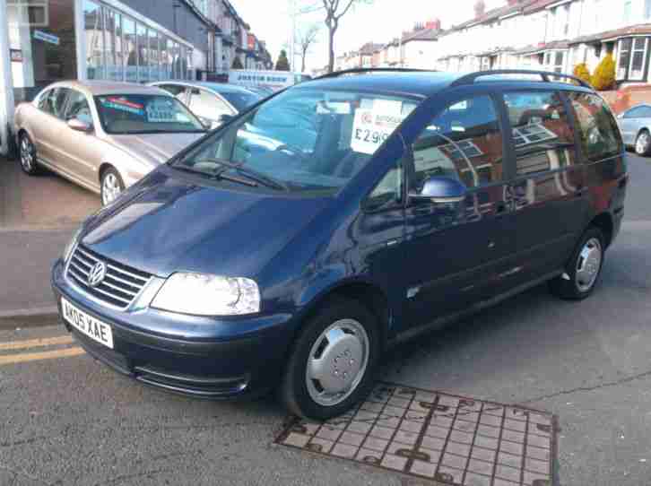 2005/05 VOLKSWAGEN SHARAN S TDI( 115bhp ) AUTO,IN BLUE,GREY UPHOLSTERY,7 SEATER