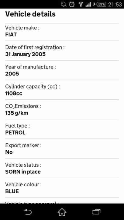 2005 FIAT PANDA ACTIVE BLUE