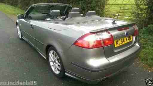 2005 SAAB 9-3 AERO 210 BHP CONVERTIBLE MET GREY, FULL GREY LEATHER,ALLOYS