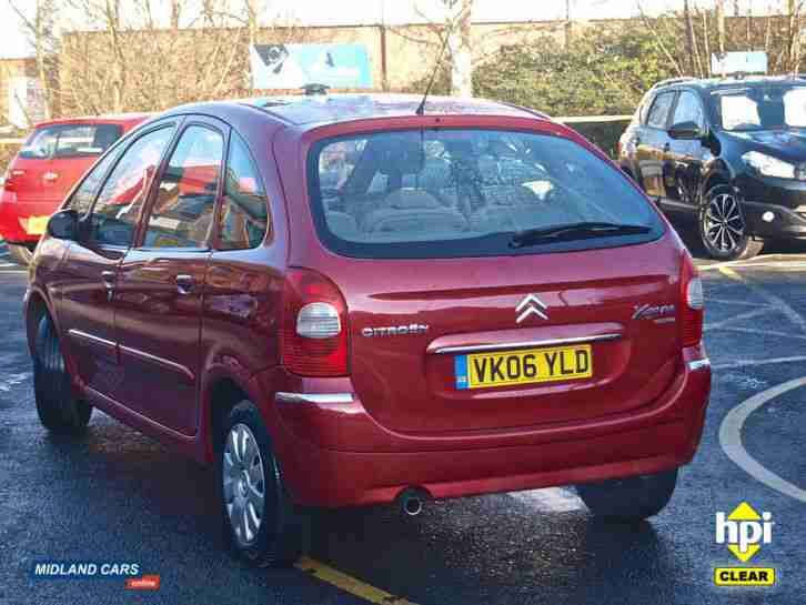 2006 06 CITROEN XSARA PICASSO 1.6 + 91K MILES + MOT APRIL 2015 + HPI CLEAR + RED