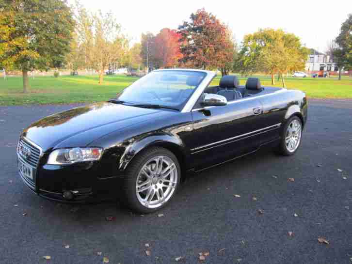 2006 06 PLATE AUDI A4 CONVERTIBLE CABRIOLET 1.8T S LINE BLACK WITH FULL LEATHER