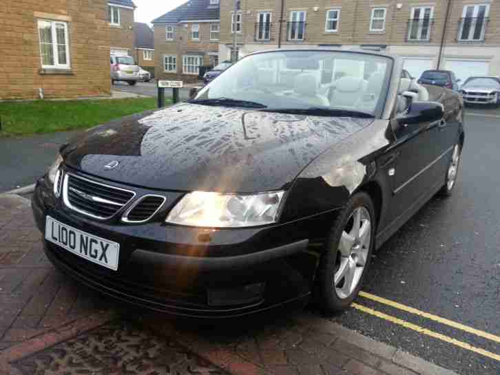 2006 SAAB 9 3 LINEAR CONVERTIBLE 150 BHP S A BLACK 54K MILEAGE PRIVATE PLATE