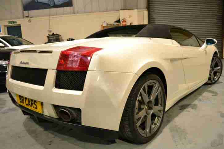 2007 56 Lamborghini Gallardo 5.0 V10 Spyder E Gear PEARL WHITE, QUILTED LEATHER