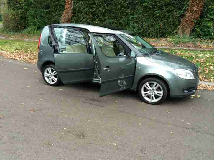2007-57 SKODA ROOMSTER 3 TDI 105 5DOOR HATCHBACK DIESEL,MET LIGHT GREEN/GREY,FSH