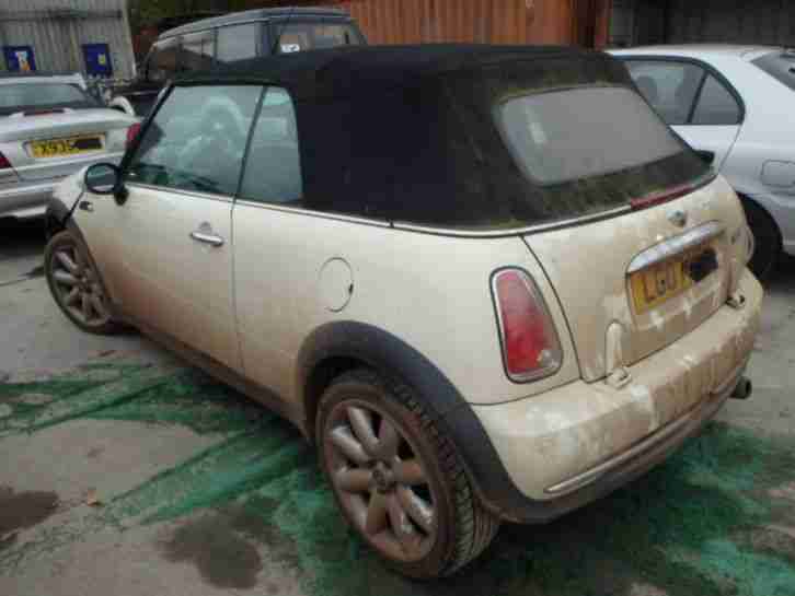 2007 MINI MINI COOPER CVT WHITE convertible auto damaged bargain cat c £2700