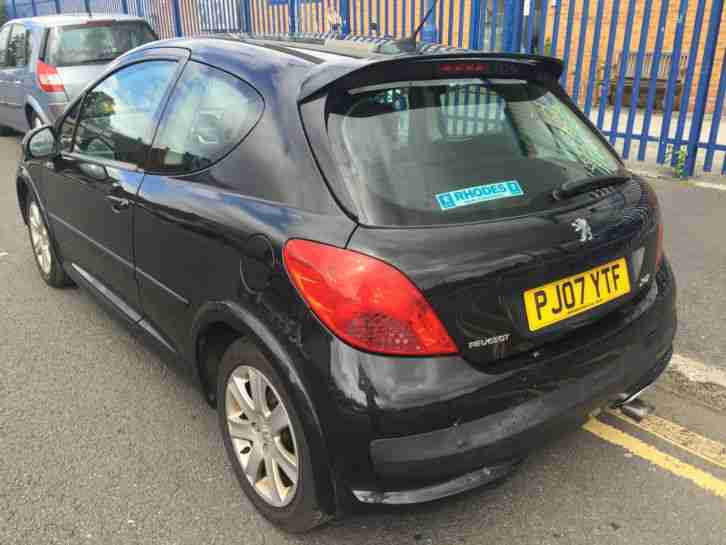 2007 PEUGEOT 207 SPORT HDI 90 BLACK,ACCIDENT DAMAGED REPAIRABLE SALVAGE