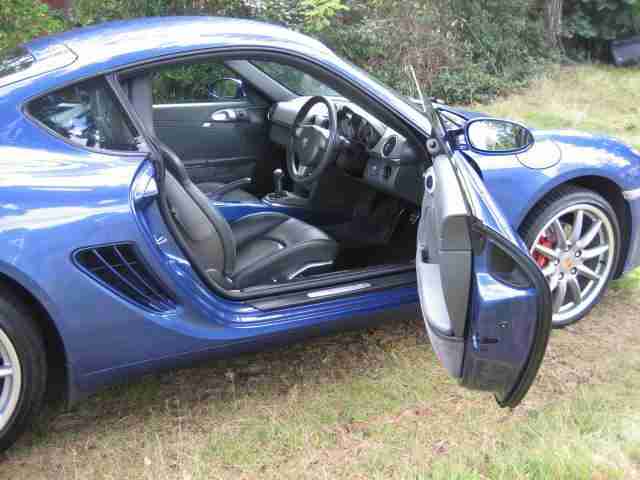 2007 PORSCHE CAYMAN 3.4S MANUAL 2 DOOR COUPE METALLIC COBALT BLUE PORSCHE FSH