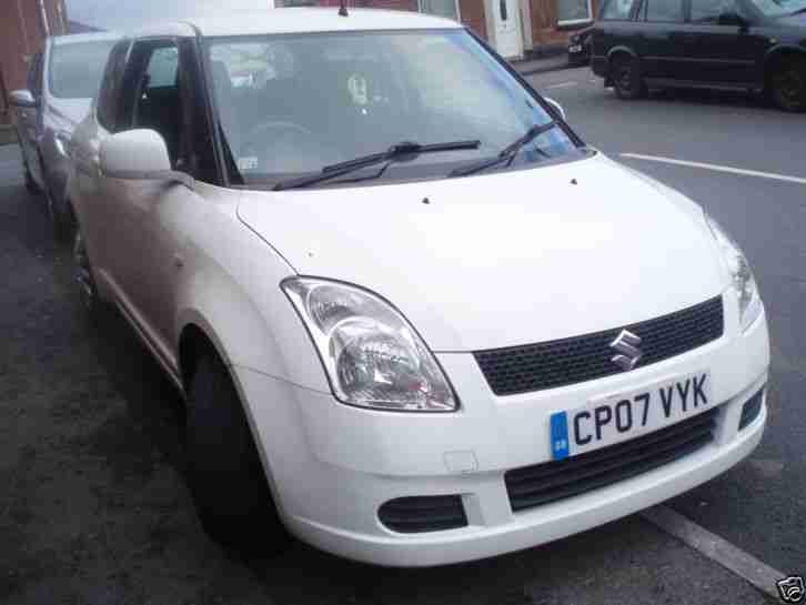 2007 SUZUKI SWIFT 1.3 GL 3DR WHITE,MOTD TIL APRIL 2016,LADY OWNED,GOOD CHP CAR!