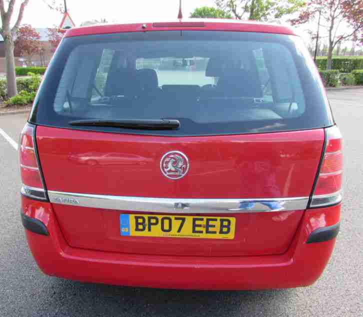 2007 VAUXHALL ZAFIRA LIFE RED MPV 5DR CAR 7 SEATER 12 MONTHS MOT DRIVES GREAT