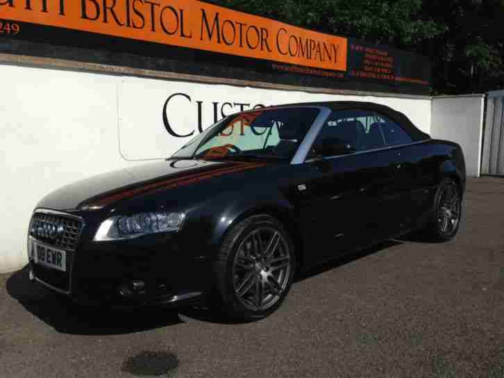 2008 08 AUDI A4 2.0T FSI S LINE CABRIOLET 2 OWNERS ONLY 60K FSH BLACK