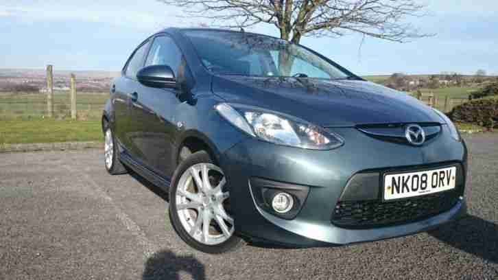 2008 08 MAZDA 2 1.5 SPORT 5 dr PETROL GREY 84K ALLOY WHEELS 2 KEYS