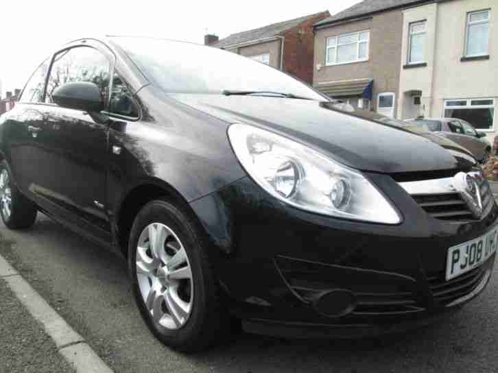 2008 08 Reg Vauxhall Corsa 1.2 16v Breeze 3 Door Metallic Black Low Miles