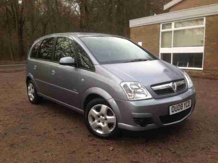 2008 08 VAUXHALL MERIVA 1.4 BREEZE 5 DOOR 67,000 MILES FSH 2 FORMER KEEPERS GREY