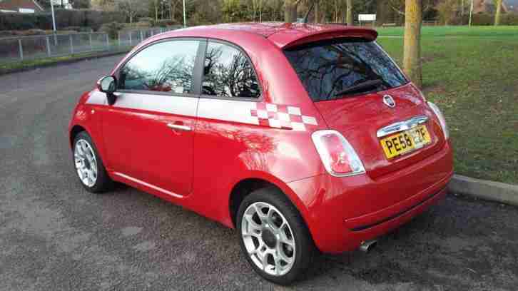 2008 (58) FIAT 500 1.4 SPORT 6 SPEED IN RED WINDOWS BLUE AND ME COMMS SYSTEM