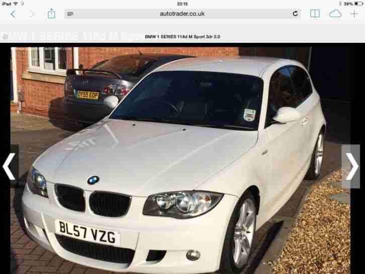 2008 BMW 118D M SPORT WHITE 3 DOOR L@@K £30 a year road tax