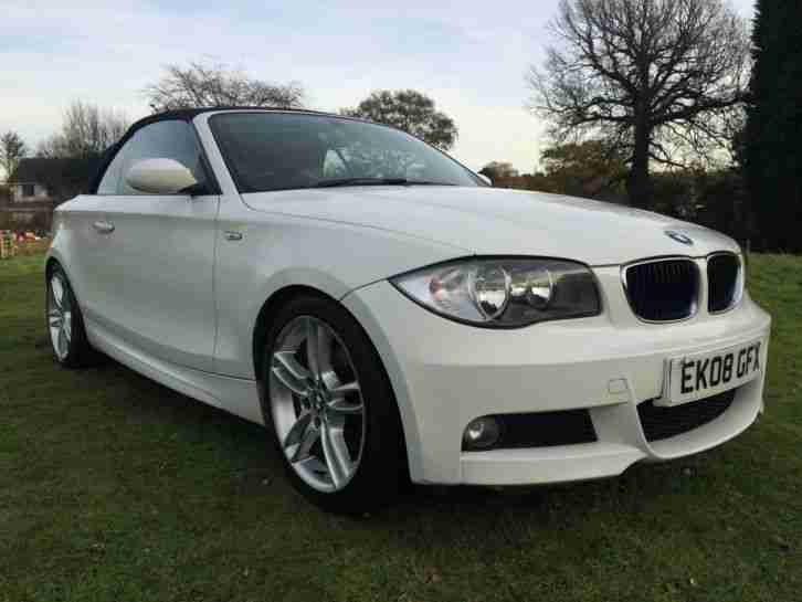 2008 BMW 120I M SPORT CONVERTIBLE WHITE 1 OWNER FROMNEW LOOKS AMAZING NO RESERVE