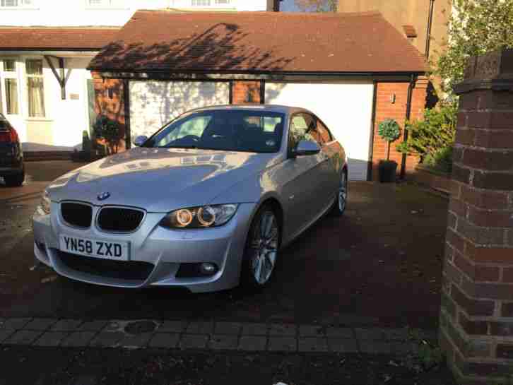 2008 BMW 320D M SPORT COUPE SILVER FSH LEATHER MOT