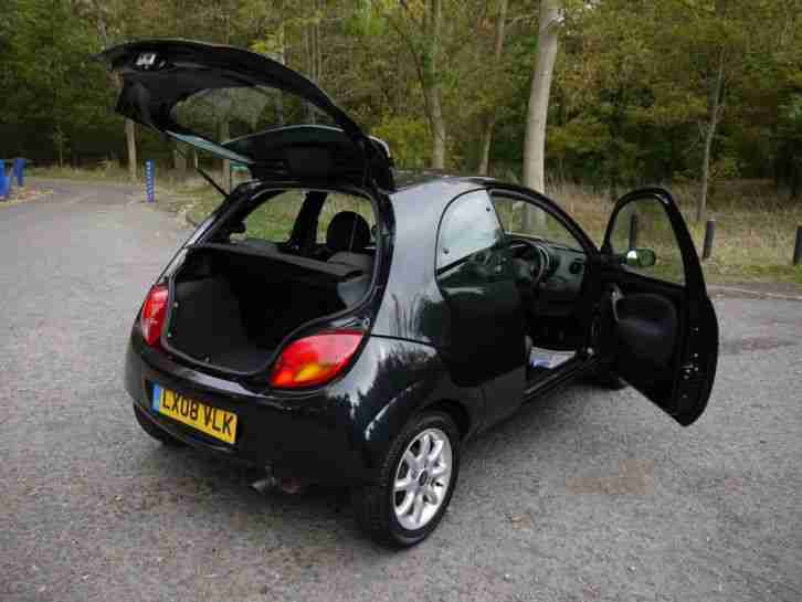 2008 FORD KA 1.3 DURATEC CLIMATE 56K VERY LOW MILES METALLIC PANTHER BLACK....