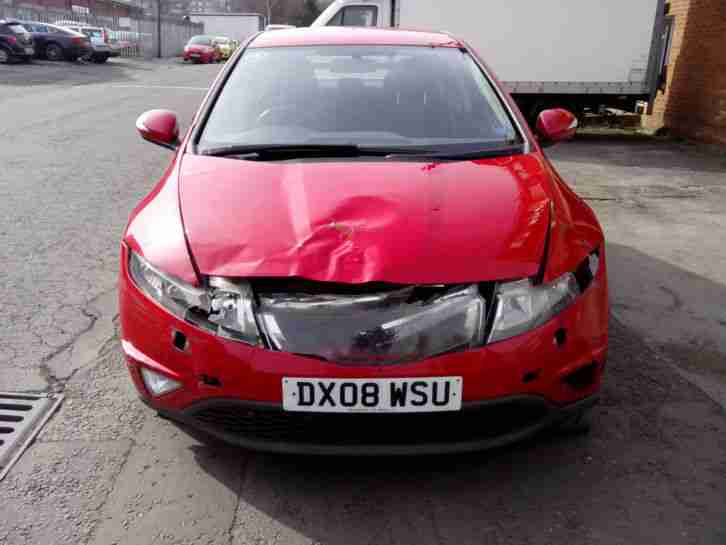 2008 HONDA CIVIC RED DAMAGED REPAIRABLE SALVAGE