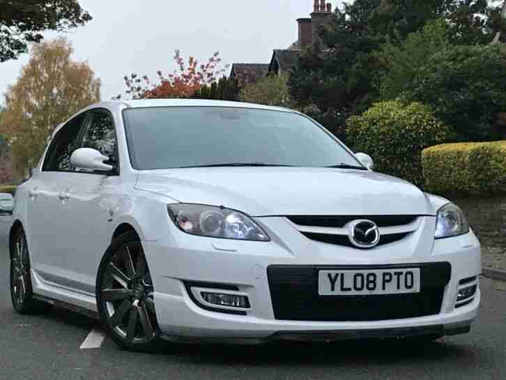 2008 MAZDA 3 MPS AERO 2.3 **HEAVILY MODDED* RARE PEARL WHITE SAT NAV HPI CLEAR