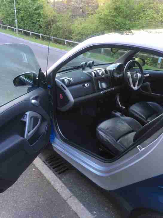 2008 SMART FORTWO PASSION 71 AUTO SILVER/BLUE SAT NAV LEATHER HEATED ,LOW MILES