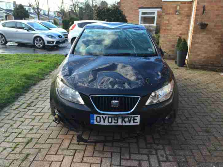 2009/09 SEAT IBIZA 1.4 SE BLACK 3 DOOR MANUAL DAMAGED SALVAGE UNRECORDED