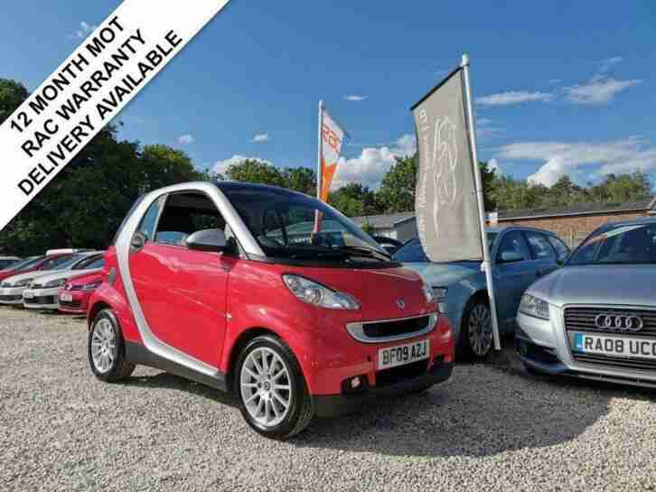 2009 09 SMART FORTWO 1.0 PASSION MHD 2DR AUTO 71 BHP