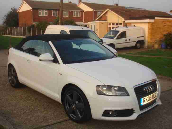 Audi 2009 A3 S LINE TFSI 158 WHITE CONVERTIBLE 46000 MILES ...