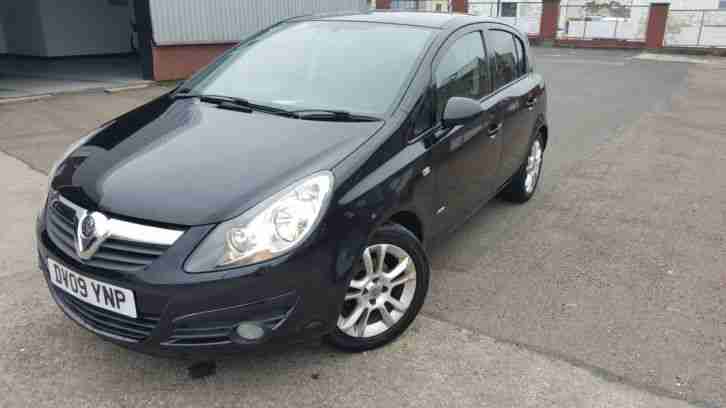 2009 BLACK CORSA SXI, 16V, 5DOOR, A/C, 1229CC, MOT TILL 20 MAY 2017