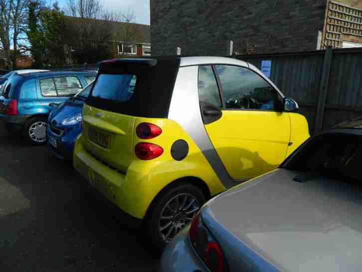 2009 SMART FORTWO PASSION MHD AUTO CABRIO SILVER WITH YELLOW PANELS - NON RUNNER