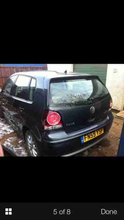 2009 VOLKSWAGEN POLO BLUEMOTION 1 TDI GREY DAMAGED SALVAGE SPARES LOW MILES