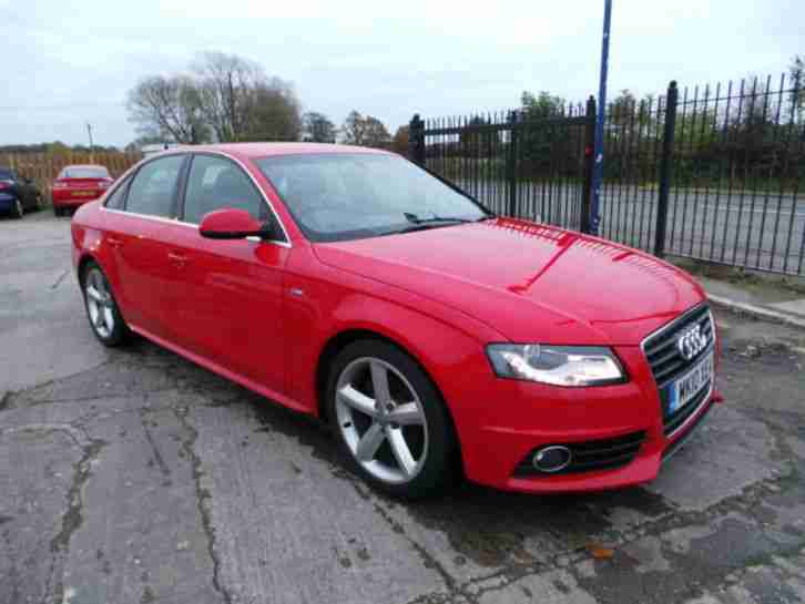 2010 (10) Audi A4 2.0 TDI S-Line (170PS) Saloon Red Manual