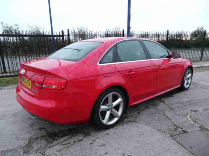 2010 (10) Audi A4 2.0 TDI S-Line (170PS) Saloon Red Manual