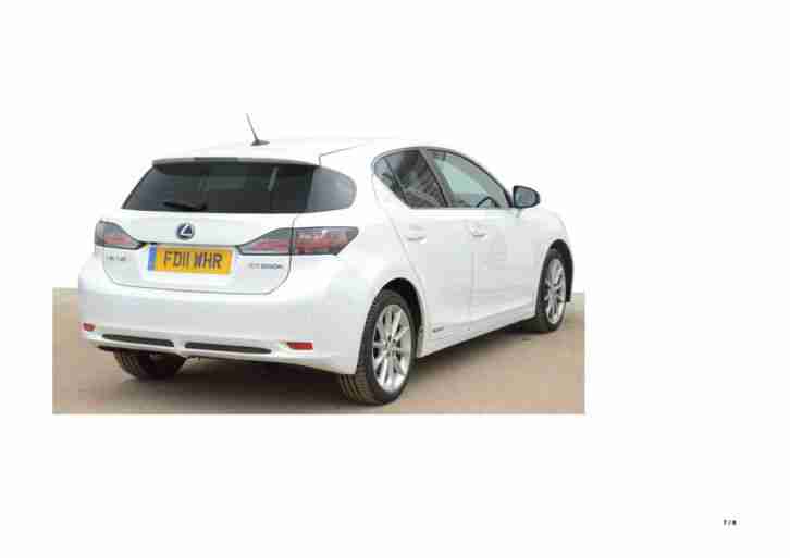 2011 11 Lexus CT 200h 1.8 CVT SE-L + SATNAV + LEATHER + IN PEARL WHITE !
