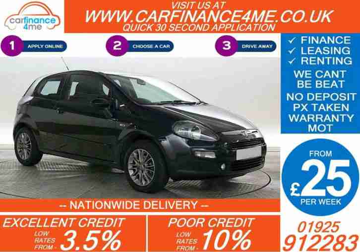 2011 FIAT PUNTO 1.4 MY LIFE GOOD / BAD CREDIT CAR FINANCE FROM 25 P/WK