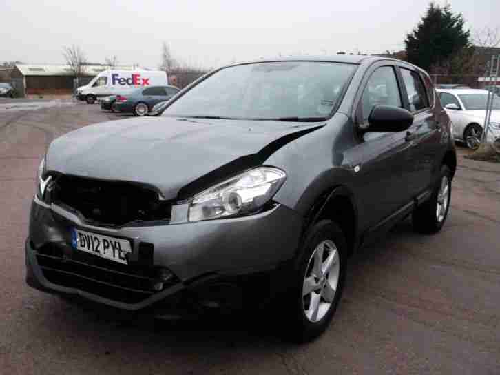 2012 12 REG NISSAN QASHQAI 1.5dCi TURBO DIESEL NEW SHAPE CAT-D DAMAGED SALVAGE