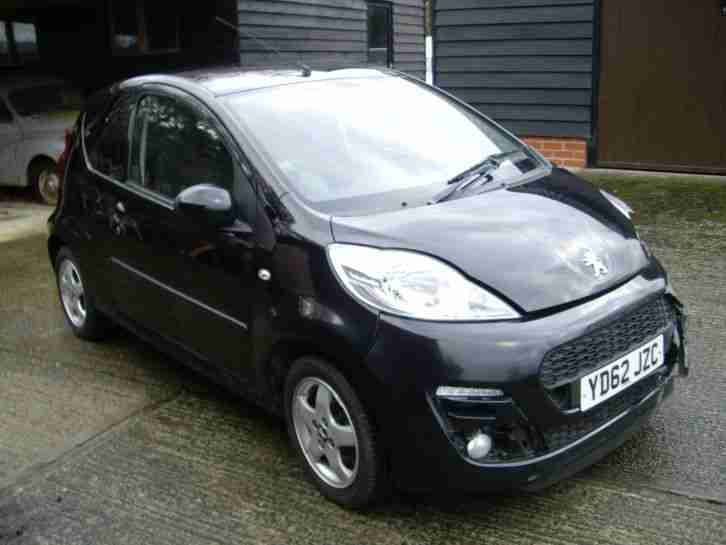 2012 62 PEUGEOT 107 ALLURE 1 OWNER BLACK ALLOY WHEELS