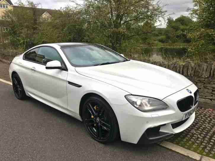 2012/62 WHITE BMW 6 SERIES 640D M SPORT COUPE 52K MILES HPI CLEAR TOP SPEC
