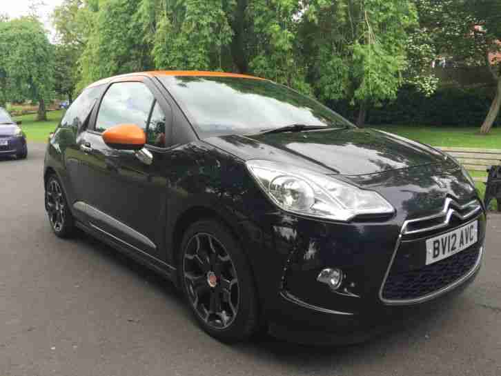 2012 CITROEN DS3 DSTYLE E-HDI BLACK AND ORANGE 1 OWNER LOW MILES