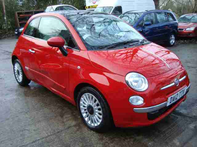 2012 Fiat 500 1.2 Lounge Red Unrecorded Damaged Salvage HPI Clear