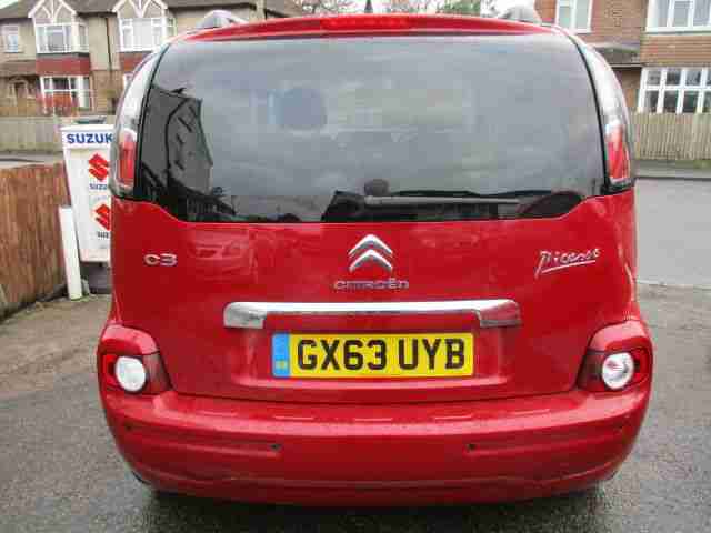 2013 63 Citroen C3 Picasso 1.6TD ( 90bhp ) Exclusive 5dr Met Red 9k Mls