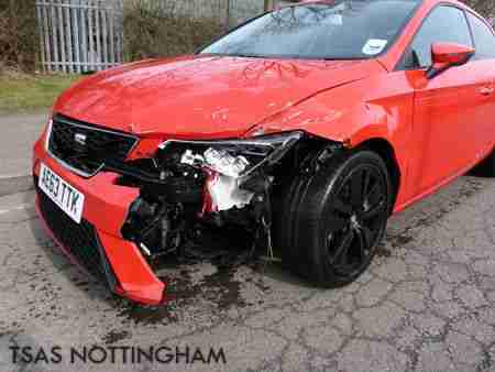 2013 *63* Seat Leon FR Tech Pack 2.0 TDI 150 Sport Coupe Red Damaged Salvage
