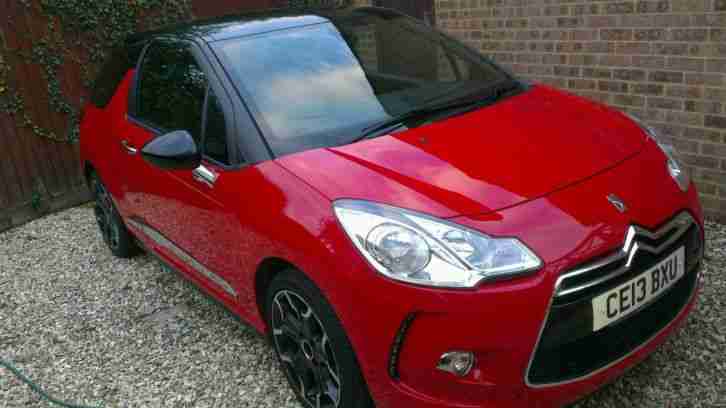 2013 CITROEN DS3 DSTYLE 1.6HDI RED 1 OWNER FSH £0 TAX 79MPG EXCOND 108,000 MILES