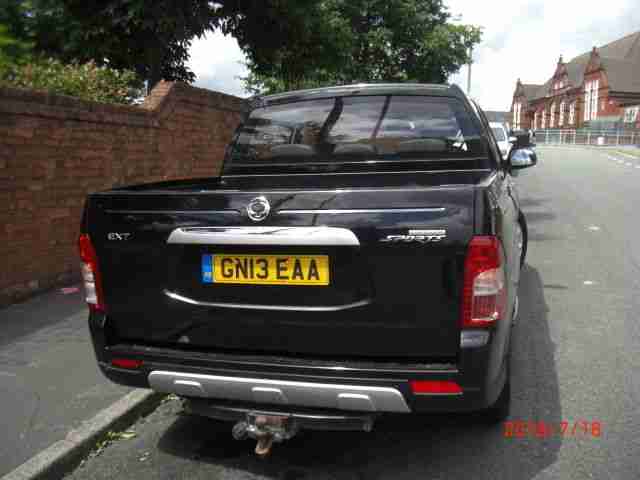 2013 SSANGYONG KORANDO SPORTS EXT AUTO BLACK PICKUP 4x4 TWIN CAB WITH REAR TOP