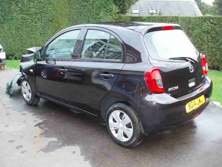 2014 14 NISSAN MICRA 1.2 VISIA BLACK DAMAGED REPAIRABLE SALVAGE