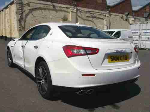 2014 *14 REG* MASERATI GHIBLI 3.0TD V6 TURBO DIESEL AUTO WHITE DAMAGED SALVAGE