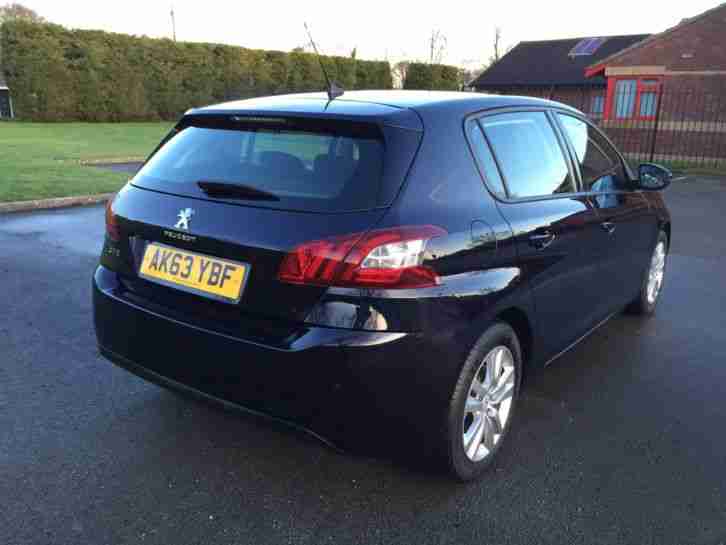 2014 63 REG PEUGEOT 308 ACTIVE 1.6 HDI 92BHP METTALIC BLUE 5 DOOR LOW MILES