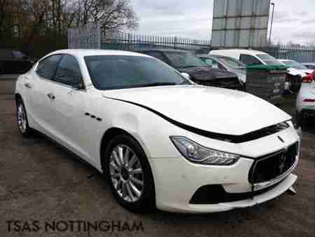 2015 Maserati Ghibli DV6 3.0 TD 275 Auto White Damaged Salvage CAT D