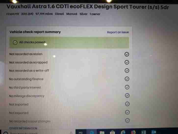 2015 - Vauxhall Astra 1.6 CDTi Tourer - £0 ROAD TAX - 1 OWNER - FULL HISTORY